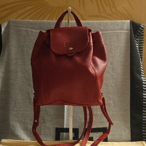 Longchamp Red Leather Backpack
